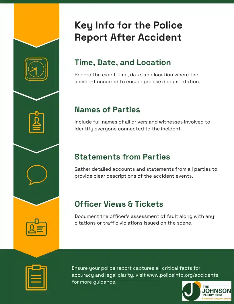 key info for the police report after you get Injured in a Car Accident in Richmond