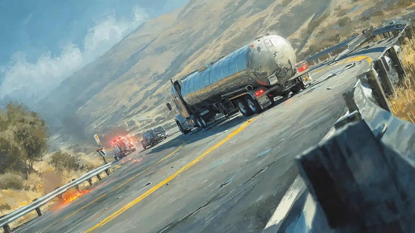 a gritty realistic scene on a highway a gritty realistic scene on a highway