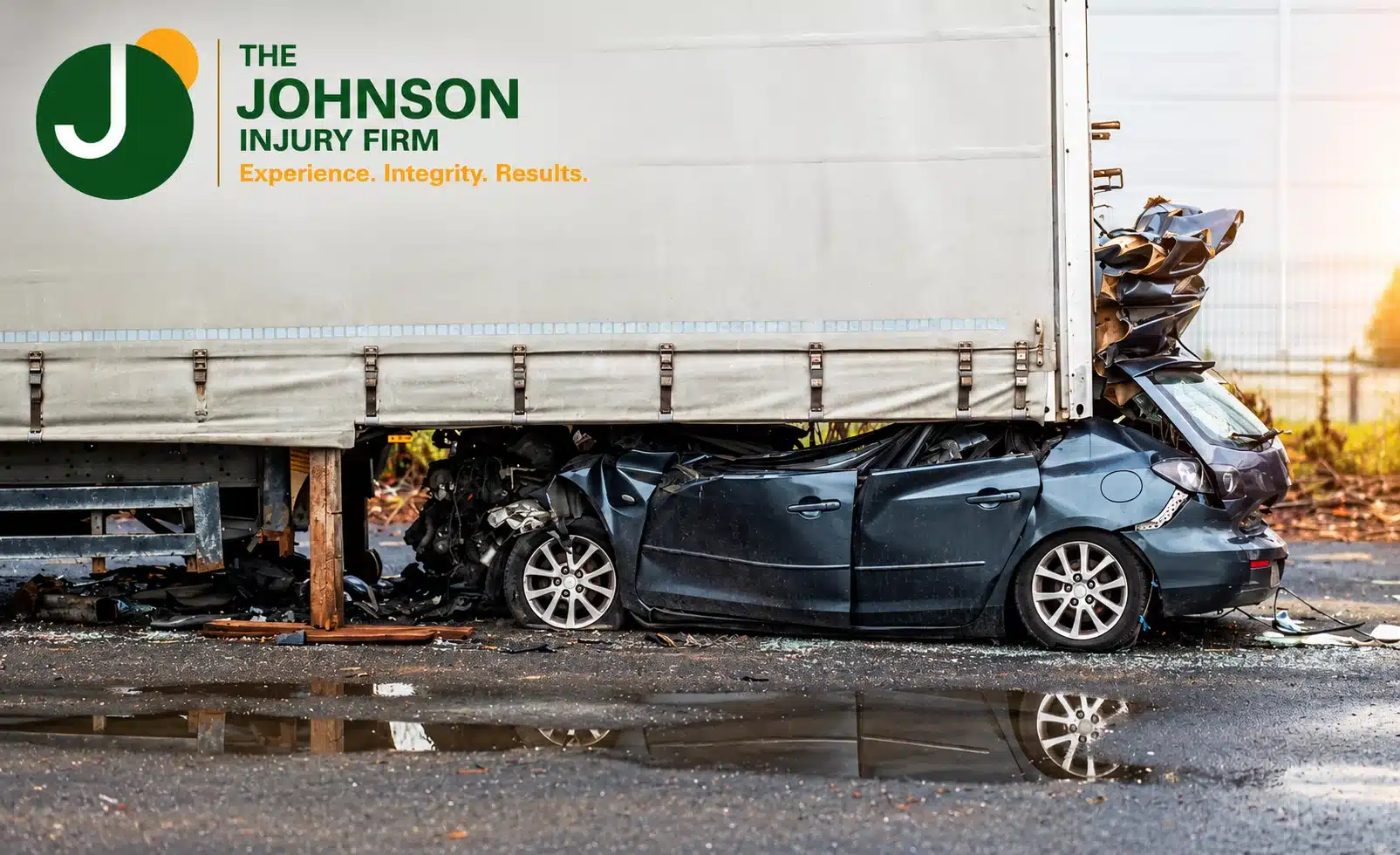 Law Firm Branding Over Truck Crash Scene